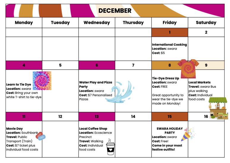 December 2023 Program Schedule